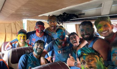 Watch: In Ahmedabad, Rohit Sharma, Virat Kohli, and Shubman Gill celebrate Holi ahead of the fourth Test.