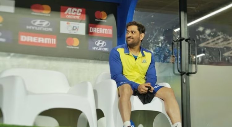 IPL 2023: At Chepauk, MS Dhoni enjoys spray-painting chairs before returning to action.