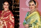 Rekha, who attended the Dior show and the NMACC gala in regal sarees, exemplifies timeless fashion.