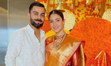 On Ganesh Chaturthi, Anushka Sharma's traditional Kanjeevaram saree stole the stage.