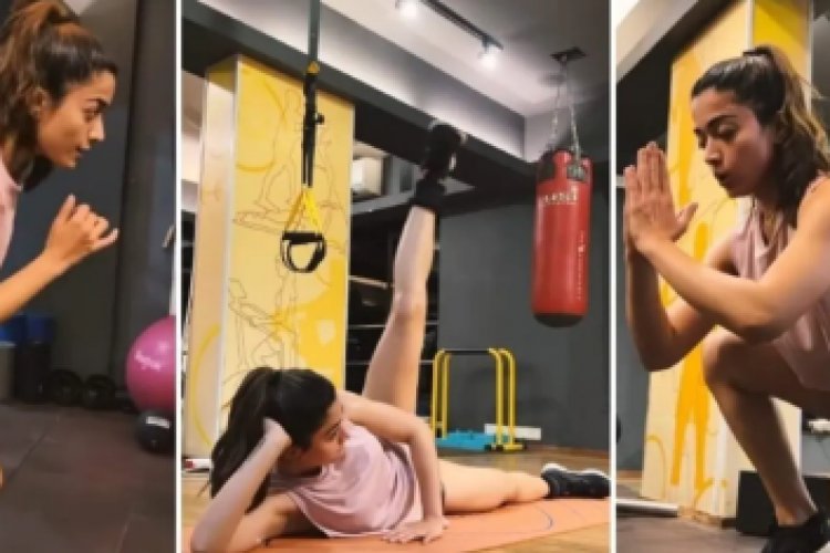 Rashmika Mandanna channels her 'inner beast' when working out.