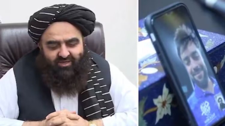 Watch: A jubilant Taliban minister uses a video chat to congratulate Captain Rashid Khan.