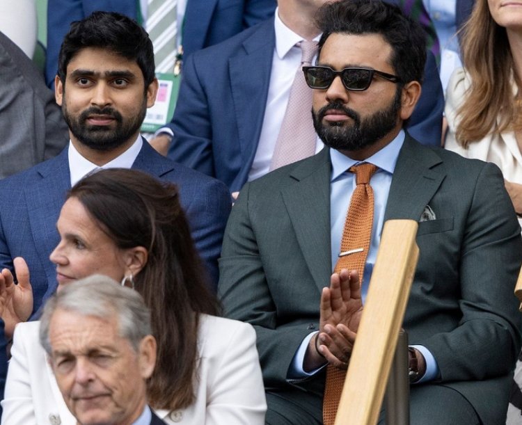 Rohit Sharma's viral photos steal the show at Wimbledon 2024.