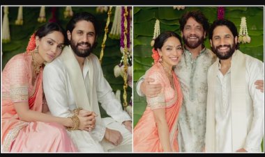 Naga Chaitanya and Sobhita Dhulipala get engaged, and Nagarjuna shares photos.