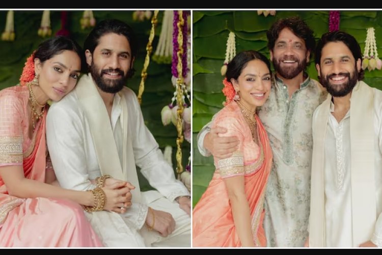Naga Chaitanya and Sobhita Dhulipala get engaged, and Nagarjuna shares photos.