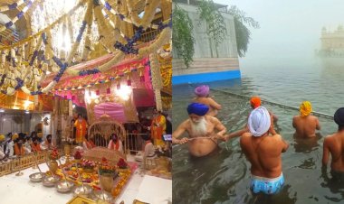 Shri Guru Nanak Jayanti:Devotees took a holy dip on the 555th Prakash Parv, beautiful jalousies were decorated in Sri Harimandir Sahib