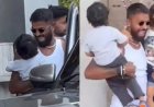 Hardik Pandya reacted violently to Natasha Stankovic, shouting while holding his son in his lap, with police standing behind him.