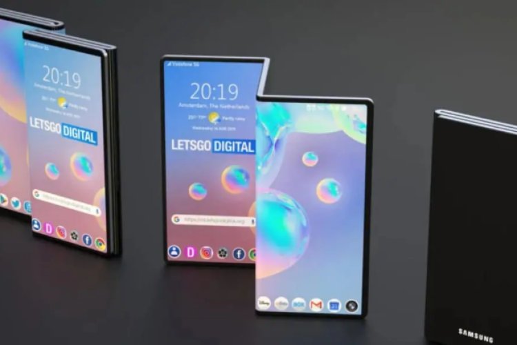 Galaxy G Fold, a Samsung trifold phone, has a tilted display.