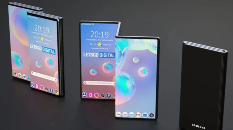 Galaxy G Fold, a Samsung trifold phone, has a tilted display.