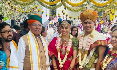 BJP MP Tejasvi Surya ties knot with Carnatic singer Sivasri Skandaprasad
