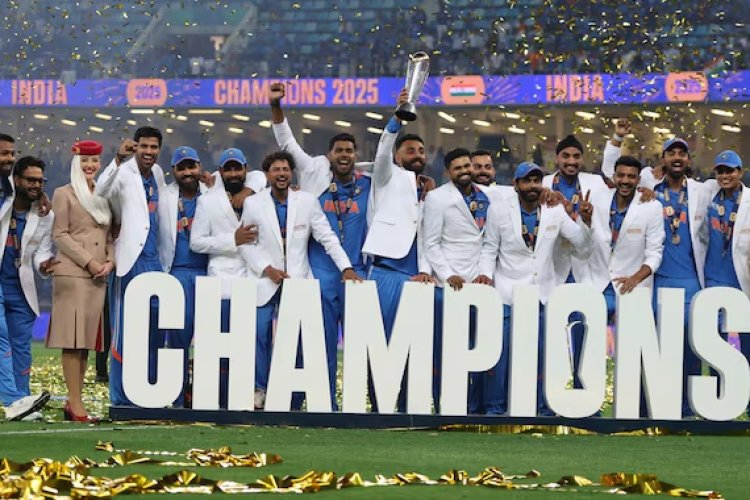 India wins the Champions Trophy under Rohit Sharma, defeating New Zealand in a battle of grit.