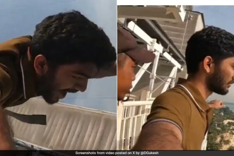 Watch: D Gukesh Jumps Bungee To Celebrate World Chess Championship Win.